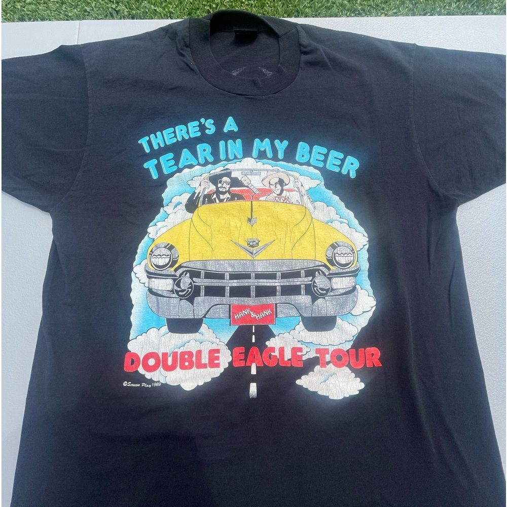 Vintage Hank Williams Jr T-Shirt Double Eagle Tour 1989 XL